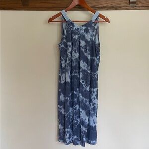 Tie-Dye Linen Dress with Back Tie